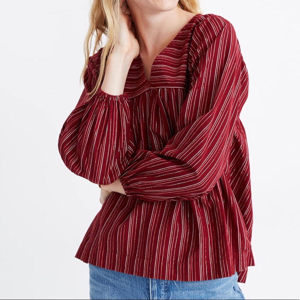 NEW Madewell peasant top size M